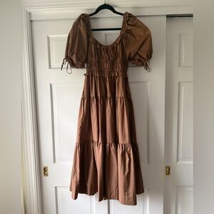 Smocked Puff Sleeve Dress